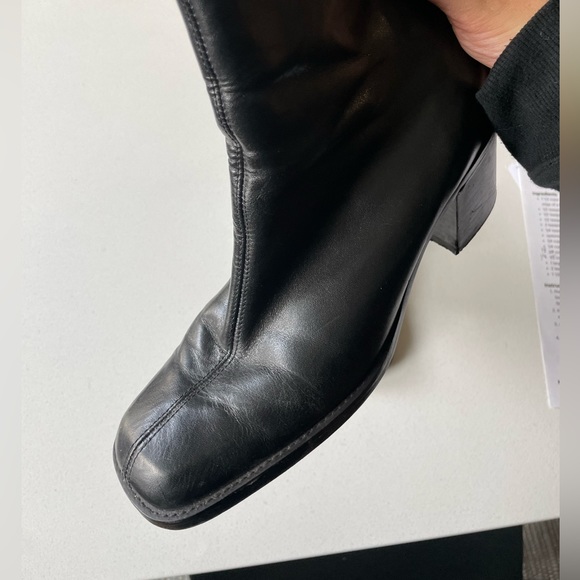 Black Vintage Square Toe Boots - Picture 7 of 9